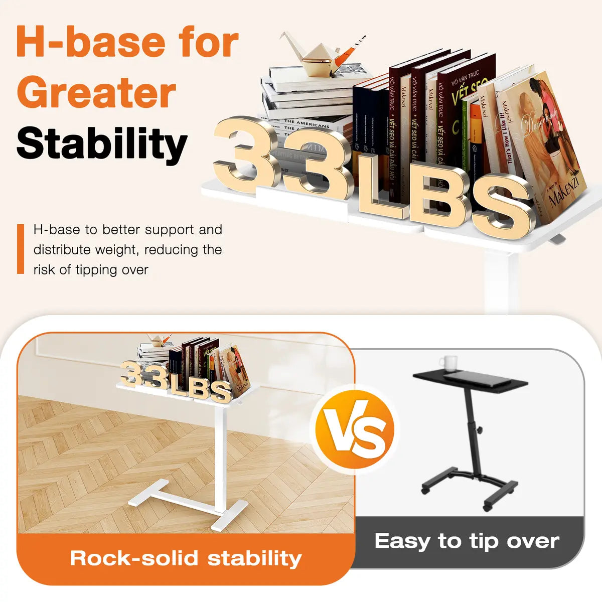 Modern L-Shaped Bedside Table with Wheels – Adjustable Height Mobile Laptop Workstation for Home & Bedroom